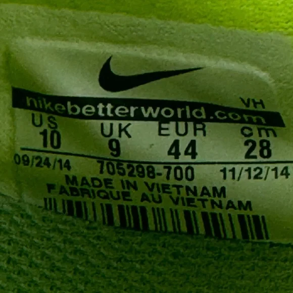 Size 10 - Nike  Flex Fury  Tennis Ball Yellow 705288-700 - Picture 8 of 8